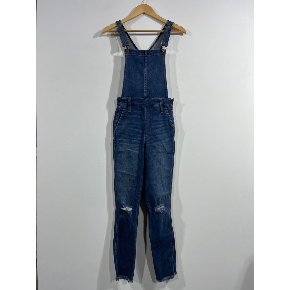 Madewell Gardening Granola Fisherman Skinny Denim‎ Overalls Distressed Womens XS